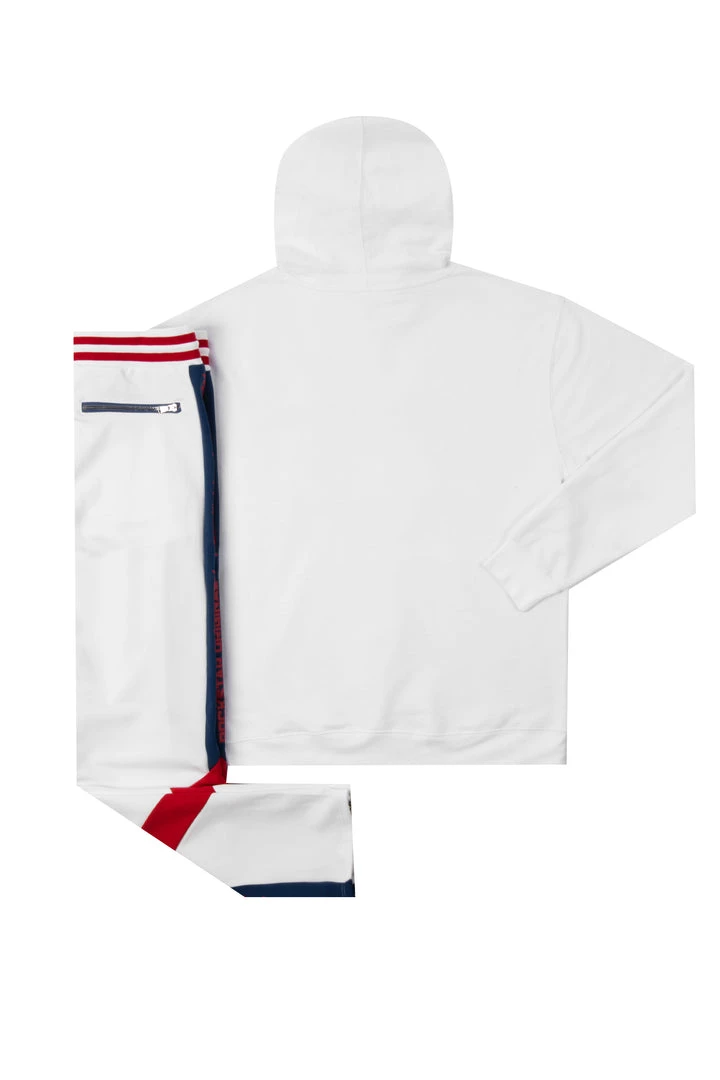 MENS TRACK SETS ELLIS HOODIE TRACK SET-WHITE 4 MENS TRACK SETS ELLIS HOODIE TRACK SET-WHITE