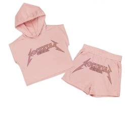 WOMENS SHORT SETS FALLON SHORT SET-PINK 12 WOMENS SHORT SETS FALLON SHORT SET-PINK