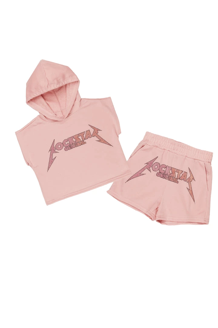 WOMENS SHORT SETS FALLON SHORT SET-PINK 5 WOMENS SHORT SETS FALLON SHORT SET-PINK