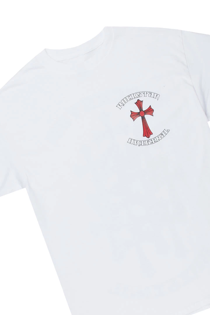 MENS SHORT SETS FANTOME T-SHIRT/DENIM SHORT SET-WHITE 2 MENS SHORT SETS FANTOME T-SHIRT/DENIM SHORT SET-WHITE