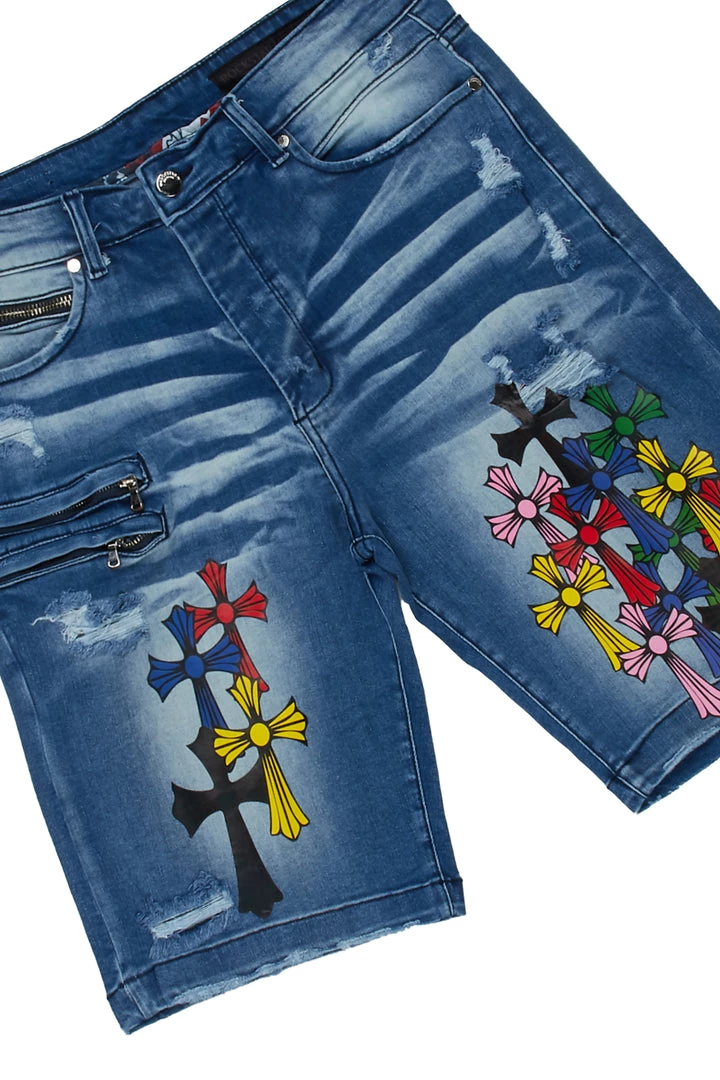 MENS SHORT SETS FANTOME T-SHIRT/DENIM SHORT SET-WHITE 3 MENS SHORT SETS FANTOME T-SHIRT/DENIM SHORT SET-WHITE