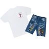 MENS SHORT SETS FANTOME T-SHIRT/DENIM SHORT SET-WHITE