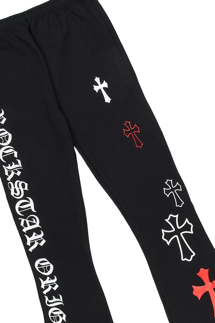 MENS TRACK SETS DIOSE T-SHIRT/FLARE PANT SET-BLACK 7 MENS TRACK SETS DIOSE T-SHIRT/FLARE PANT SET-BLACK