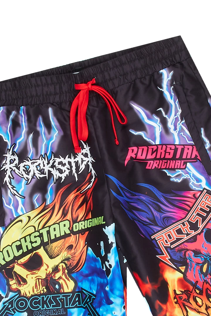 MENS SWIM FLARE SWIM SHORT- BLACK Shorts 2 MENS SWIM FLARE SWIM SHORT- BLACK Shorts