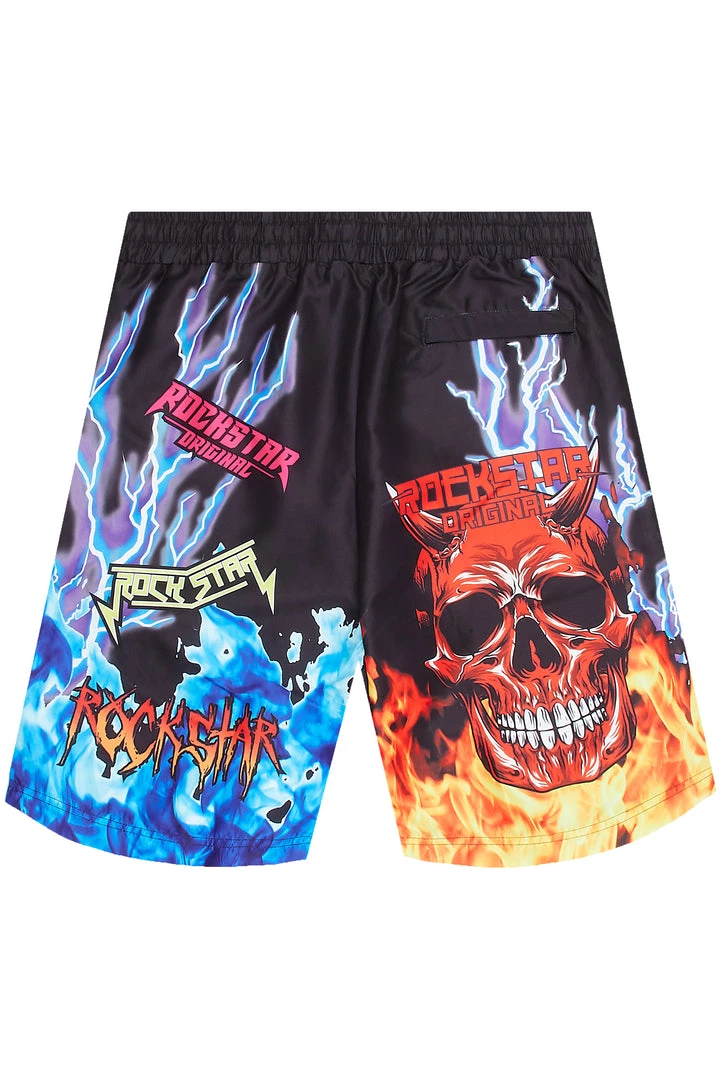 MENS SWIM FLARE SWIM SHORT- BLACK Shorts 3 MENS SWIM FLARE SWIM SHORT- BLACK Shorts