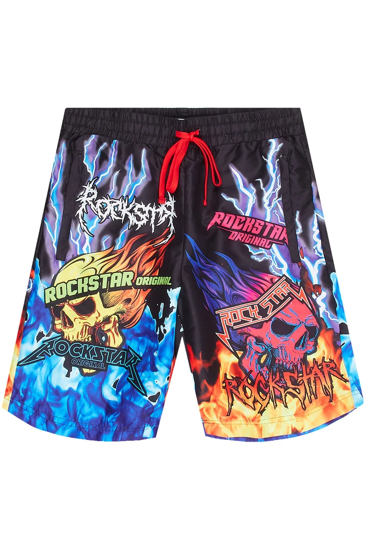 MENS SWIM FLARE SWIM SHORT- BLACK Shorts 1 MENS SWIM FLARE SWIM SHORT- BLACK Shorts