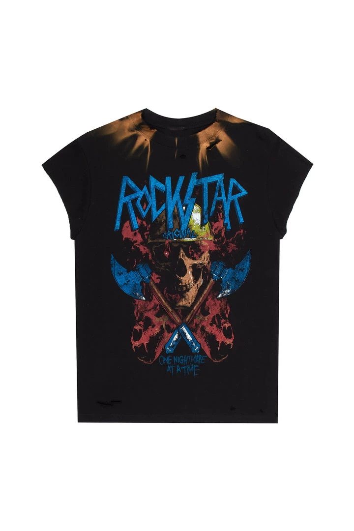 MENS TEES FLEET PRINTED T-SHIRT-BLACK 1 MENS TEES FLEET PRINTED T-SHIRT-BLACK