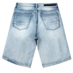 MENS SHORTS FALSETTO WASH DENIM SHORT-BLUE