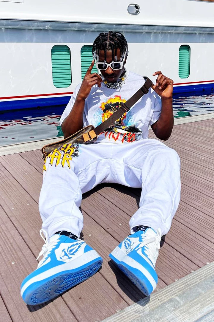 MENS TRACK SETS FREDDI T-SHIRT/JOGGER SET-WHITE 1 MENS TRACK SETS FREDDI T-SHIRT/JOGGER SET-WHITE