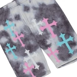 WOMENS ACTIVE SHORT SETS GIANA TIE DYE BIKE SHORT SET-GREY 5 WOMENS ACTIVE SHORT SETS GIANA TIE DYE BIKE SHORT SET-GREY