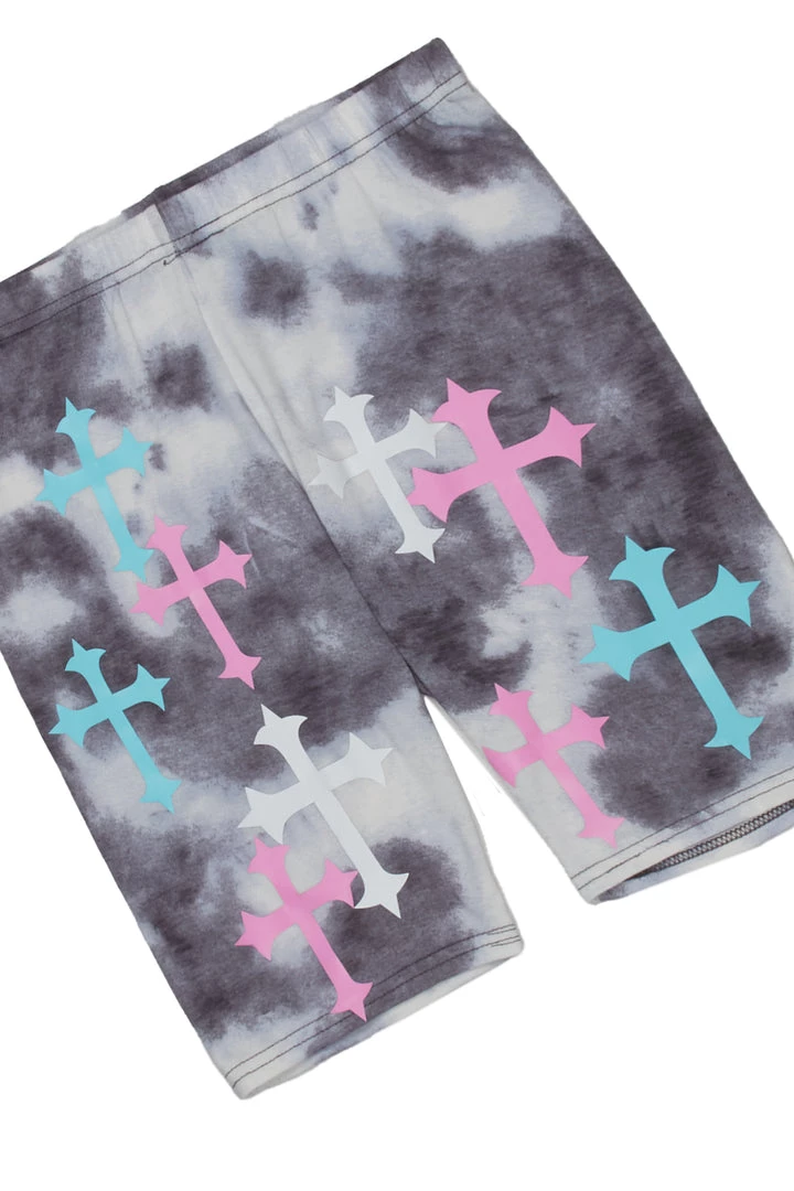 WOMENS ACTIVE SHORT SETS GIANA TIE DYE BIKE SHORT SET-GREY 3 WOMENS ACTIVE SHORT SETS GIANA TIE DYE BIKE SHORT SET-GREY