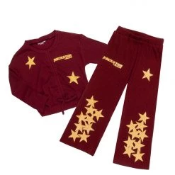 GIRLS SHORT SETS GIRLS GABRIELA RIBBED SET-BURGUNDY New Arrivals