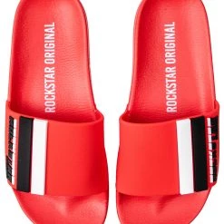 MENS ACCESSORIES GODFREY SLIDES- RED
