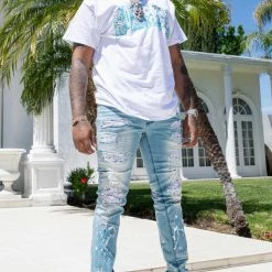 MENS JEANS Denim Haider Blue/White Jean