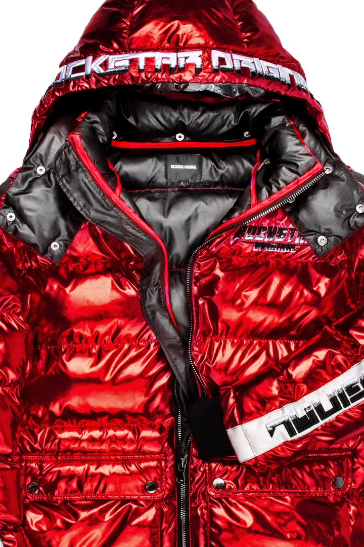MENS OUTERWEAR Jackets & Outerwear HAYES MID-LENGTH PUFFER JACKET- METALLIC RED 2 MENS OUTERWEAR Jackets & Outerwear HAYES MID-LENGTH PUFFER JACKET- METALLIC RED
