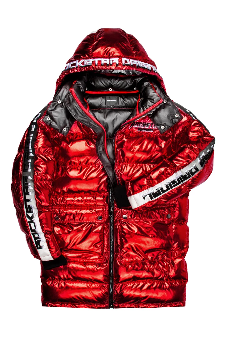 MENS OUTERWEAR Jackets & Outerwear HAYES MID-LENGTH PUFFER JACKET- METALLIC RED 1 MENS OUTERWEAR Jackets & Outerwear HAYES MID-LENGTH PUFFER JACKET- METALLIC RED