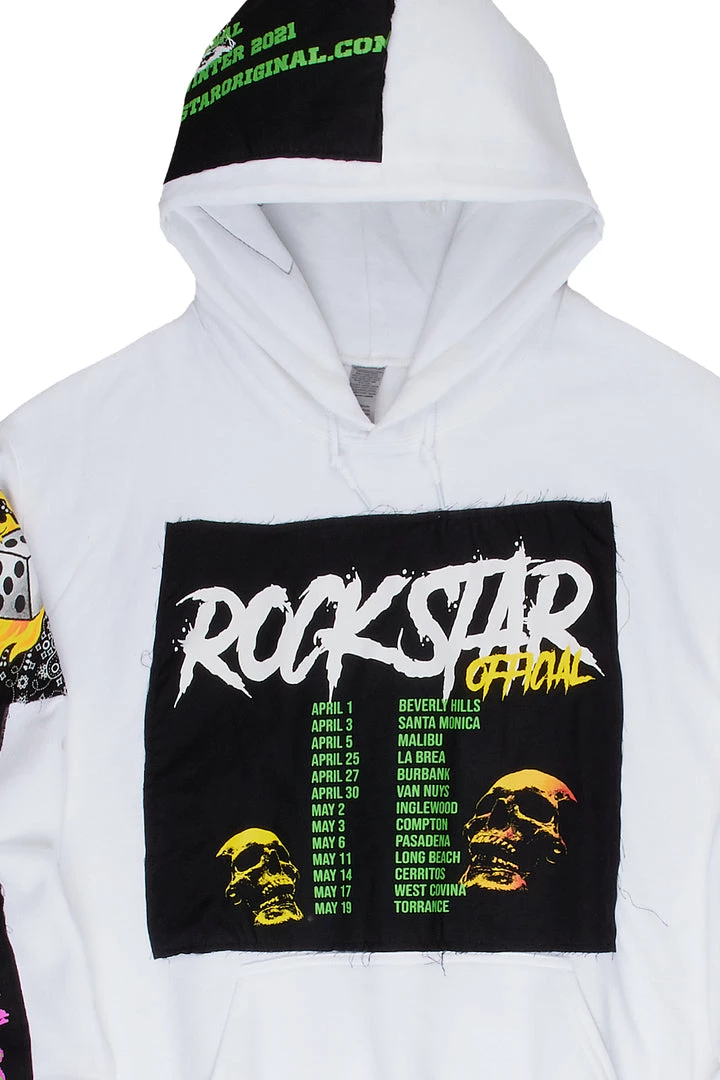 MENS HOODIES & SWEATSHIRTS Tops HAZE PATCHWORK HOODIE-WHITE 2 MENS HOODIES & SWEATSHIRTS Tops HAZE PATCHWORK HOODIE-WHITE