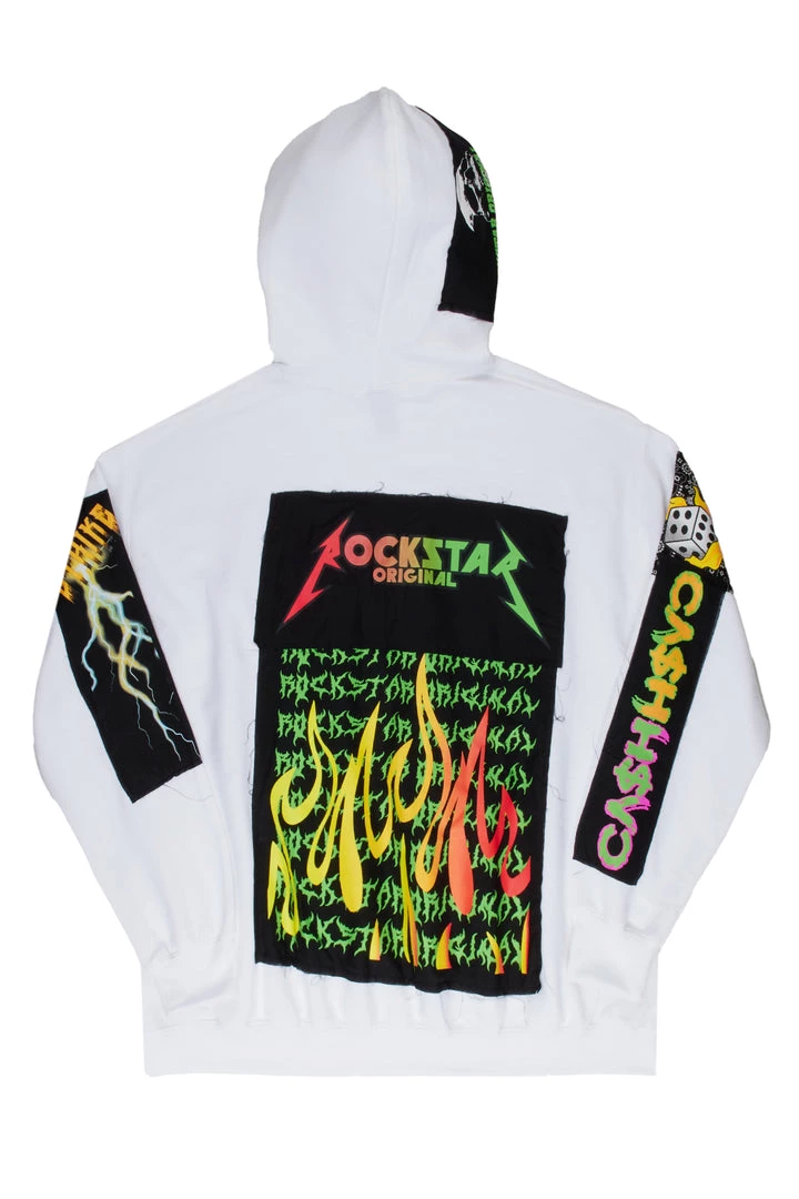 MENS HOODIES & SWEATSHIRTS Tops HAZE PATCHWORK HOODIE-WHITE 3 MENS HOODIES & SWEATSHIRTS Tops HAZE PATCHWORK HOODIE-WHITE