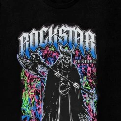 MENS TEES HUTTON GRAPHIC T-SHIRT-BLACK/GREY Tops