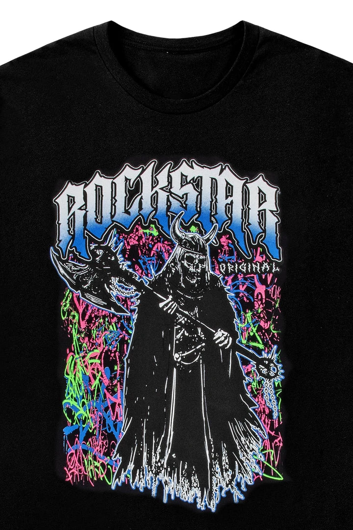 MENS TEES HUTTON GRAPHIC T-SHIRT-BLACK/GREY Tops 2 MENS TEES HUTTON GRAPHIC T-SHIRT-BLACK/GREY Tops