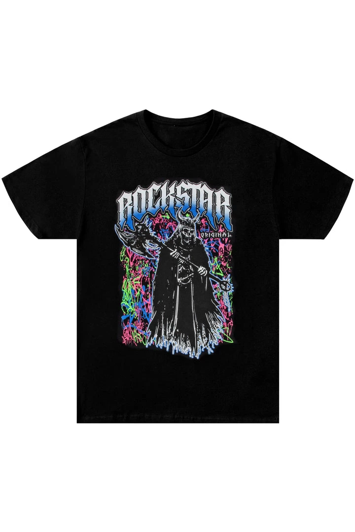 MENS TEES HUTTON GRAPHIC T-SHIRT-BLACK/GREY Tops 1 MENS TEES HUTTON GRAPHIC T-SHIRT-BLACK/GREY Tops