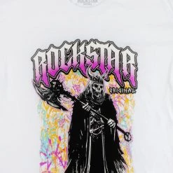 MENS TEES HUTTON GRAPHIC T-SHIRT-WHITE Tops