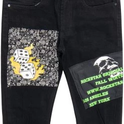 MENS JEANS HASE PATCHWORK JEAN-BLACK Denim