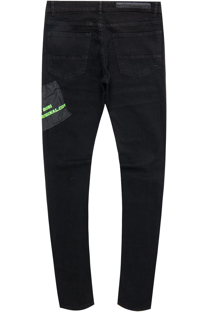 MENS JEANS HASE PATCHWORK JEAN-BLACK Denim 3 MENS JEANS HASE PATCHWORK JEAN-BLACK Denim