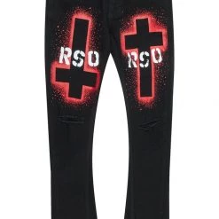 MENS JEANS ITRI PRINTED STACKED FLARE JEAN-BLACK Denim 13 MENS JEANS ITRI PRINTED STACKED FLARE JEAN-BLACK Denim