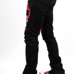 MENS JEANS ITRI PRINTED STACKED FLARE JEAN-BLACK Denim 12 MENS JEANS ITRI PRINTED STACKED FLARE JEAN-BLACK Denim