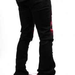 MENS JEANS ITRI PRINTED STACKED FLARE JEAN-BLACK Denim 11 MENS JEANS ITRI PRINTED STACKED FLARE JEAN-BLACK Denim