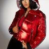 WOMENS OUTERWEAR Best Seller JACKEY PUFFER JACKET - METALLIC RED