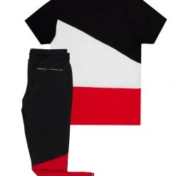 MENS TRACK SETS JALEN T-SHIRT TRACKSET-BLACK