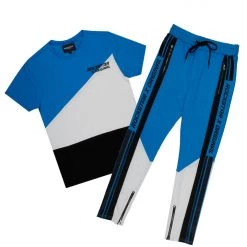 MENS TRACK SETS JALEN T-SHIRT TRACKSET-BLUE