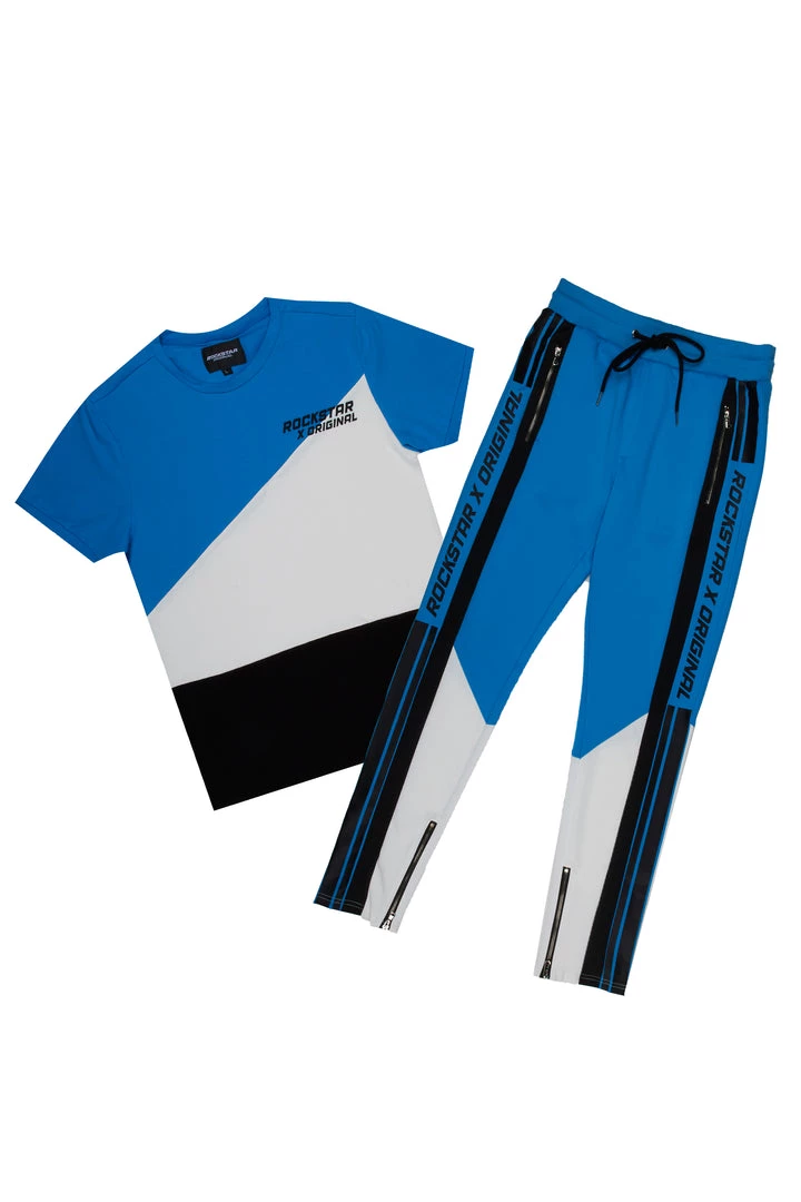 MENS TRACK SETS JALEN T-SHIRT TRACKSET-BLUE 1 MENS TRACK SETS JALEN T-SHIRT TRACKSET-BLUE
