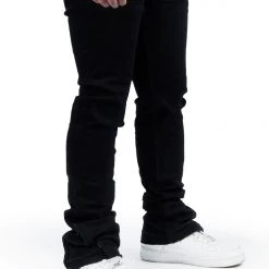 MENS JEANS Denim JAYMES STACKED FLARE JEAN-BLACK
