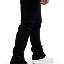 MENS JEANS Denim JAYMES STACKED FLARE JEAN-BLACK