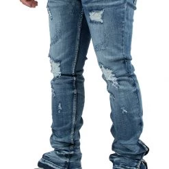 MENS JEANS JAYMES STACKED FLARE JEAN-BLUE