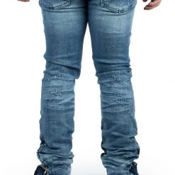 MENS JEANS JAYMES STACKED FLARE JEAN-BLUE