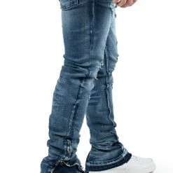 MENS JEANS JAYMES STACKED FLARE JEAN-BLUE
