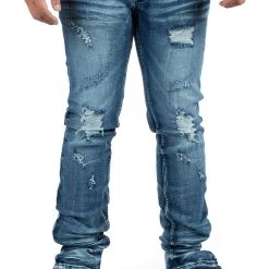 MENS JEANS JAYMES STACKED FLARE JEAN-BLUE
