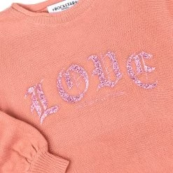 GIRLS DENIM SET GIRLS JEMMA SWEATER/JEAN SET-APRICOT New Arrivals