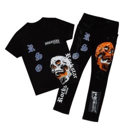 BOYS DENIM SETS New Arrivals BOYS ARON T-SHIRT/JEAN SET-BLACK