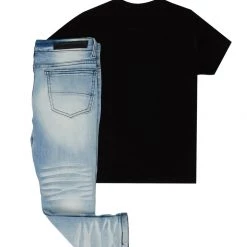 BOYS DENIM SETS New Arrivals BOYS KEES T-SHIRT/JEAN SET-NAVY