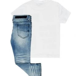 BOYS DENIM SETS BOYS NELIS T-SHIRT/JEAN SET-WHITE New Arrivals 7 BOYS DENIM SETS BOYS NELIS T-SHIRT/JEAN SET-WHITE New Arrivals