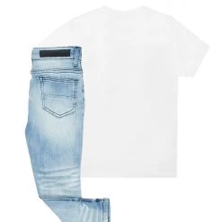 BOYS DENIM SETS BOYS DOMINIC T-SHIRT/JEAN SET-WHITE New Arrivals 7 BOYS DENIM SETS BOYS DOMINIC T-SHIRT/JEAN SET-WHITE New Arrivals
