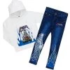 BOYS DENIM SETS BOYS MILLER HOODIE/JEAN SET-WHITE