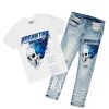 BOYS DENIM SETS New Arrivals BOYS KENNEDY T-SHIRT/JEAN SET-WHITE