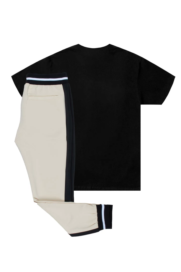 MENS TRACK SETS AUDACIO T-SHIRT/JOGGER SET-BLACK 5 MENS TRACK SETS AUDACIO T-SHIRT/JOGGER SET-BLACK