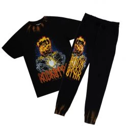 MENS TRACK SETS FREDDI T-SHIRT/JOGGER SET-BLACK